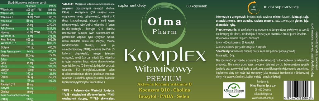 Olma Pharm Komlpex Witaminowy PREMIUM 60 kapsułek