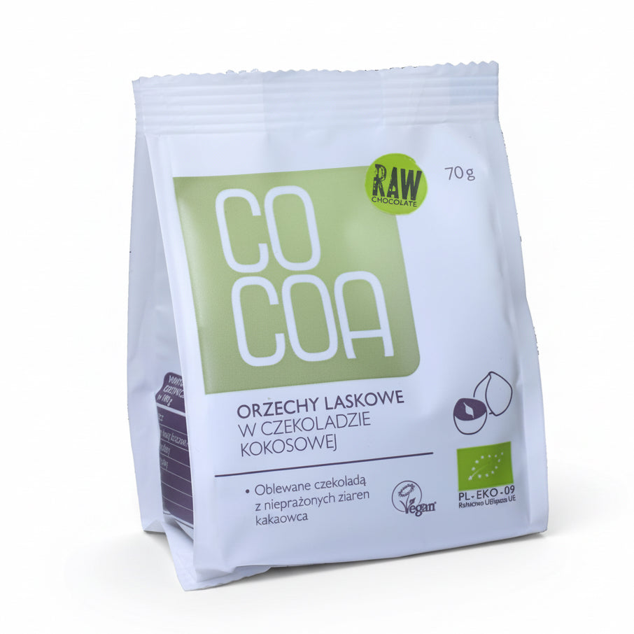 COCOA Ekologiczne Orzechy laskowe w czekoladzie kokosowej BIO 70g