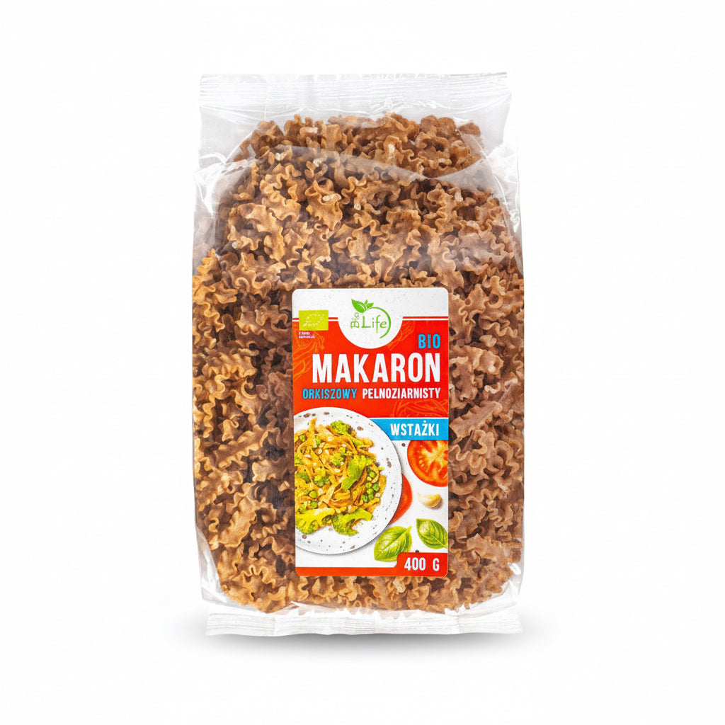 BIO Makaron orkiszowy pełnoziarnisty - wstążki 400g