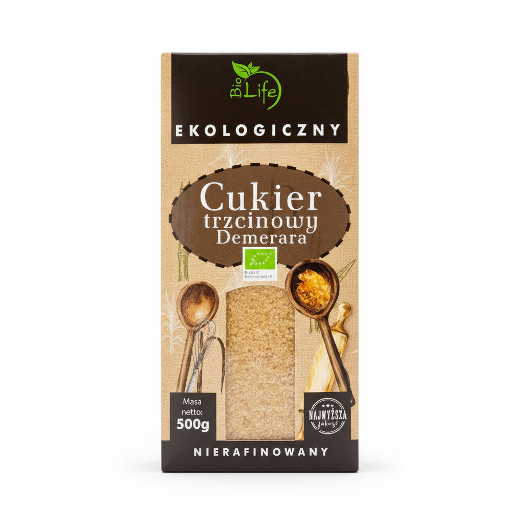 Cukier trzcinowy Demerara BIO 500g KARTON